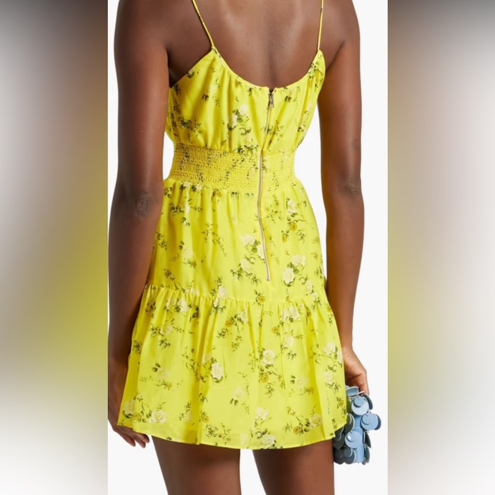 Alice + Olivia Yellow Floral Mini Dress